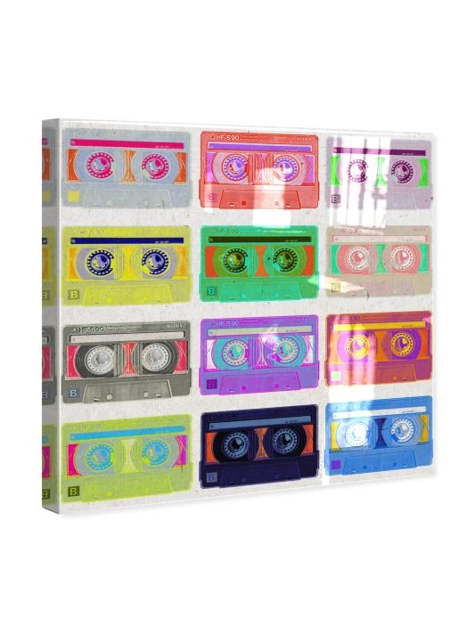 Oliver Gal Pop Art 80s Tapes High Gloss Resin Canvas Print - Image 4