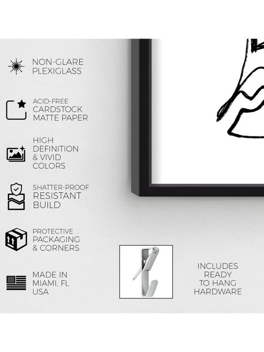 Oliver Gal Lines On My Face Sketch Shadowbox Framed Art Print - Image 3