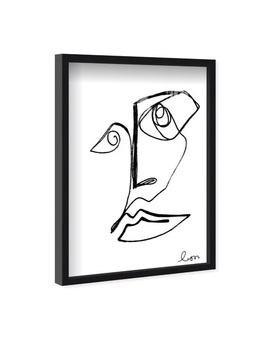 Oliver Gal Lines On My Face Sketch Shadowbox Framed Art Print - Image 4