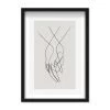 Oliver Gal 'Hands Black & White Sketch' Shadowbox-Framed Art Print