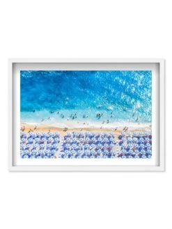 Oliver Gal Paradise Beach Umbrellas Shadowbox Framed Art Print