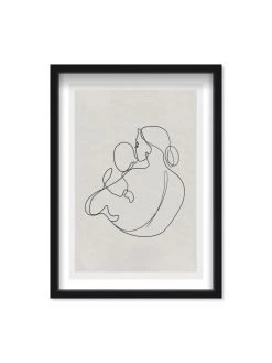 Oliver Gal Mother & Child Sketch Shadowbox Framed Art Print