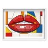 Oliver Gal 'Color-Blocked Lips' Shadowbox-Framed Art Print
