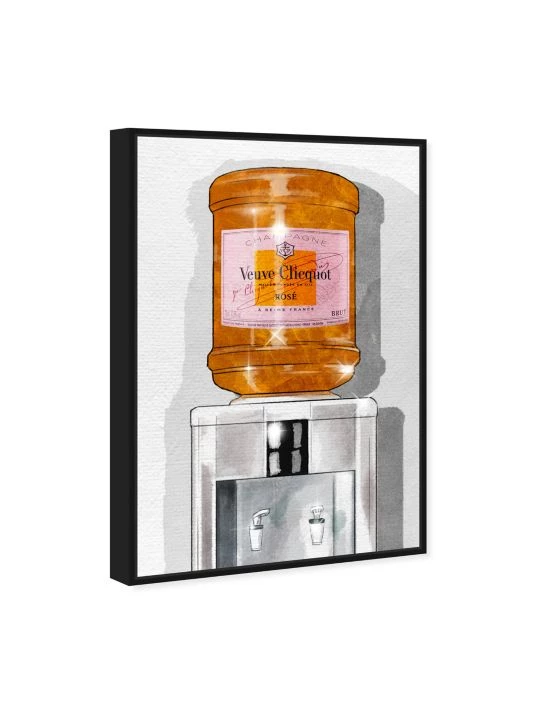 Oliver Gal Parisian Champagne Watercooler Framed Canvas Art - Image 4