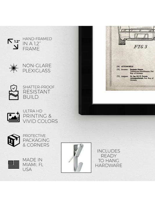 Oliver Gal 1990 Porsche 911 Framed Art Print - Image 3