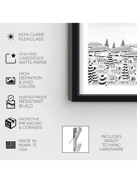 Oliver Gal Parasol Beach Umbrellas Shadowbox Framed Art Print - Image 3