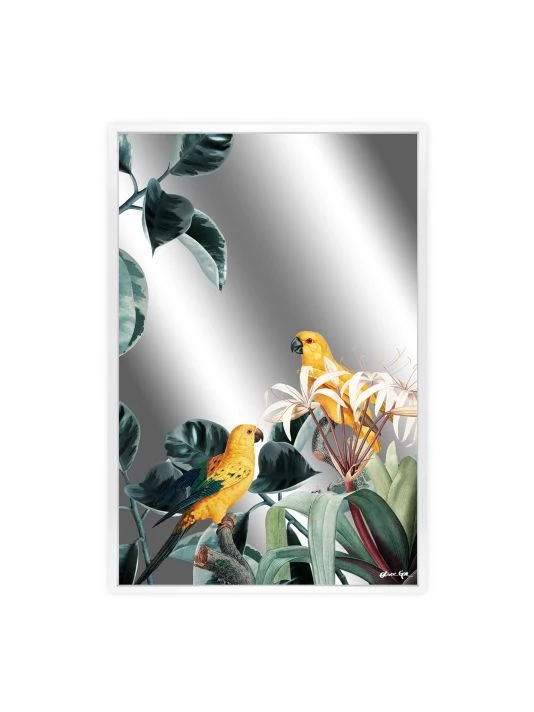 Oliver Gal Tropical Birds Framed Accent Mirror