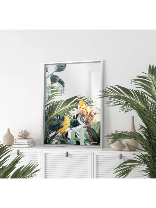 Oliver Gal Tropical Birds Framed Accent Mirror - Image 2