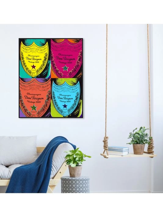 Oliver Gal Warholesque Champagne Labels Framed Canvas Art - Image 2