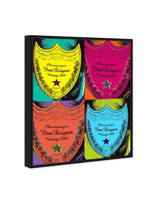 Oliver Gal Warholesque Champagne Labels Framed Canvas Art - Image 4