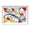 Oliver Gal Paris Color-Blocked Map Shadowbox Framed Art Print