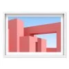 Oliver Gal 'Architecture Geo Pink And Blue' Shadowbox-Framed Art Print