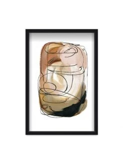 Oliver Gal Neutral Aragonite Abstract Shadowbox Framed Art Print