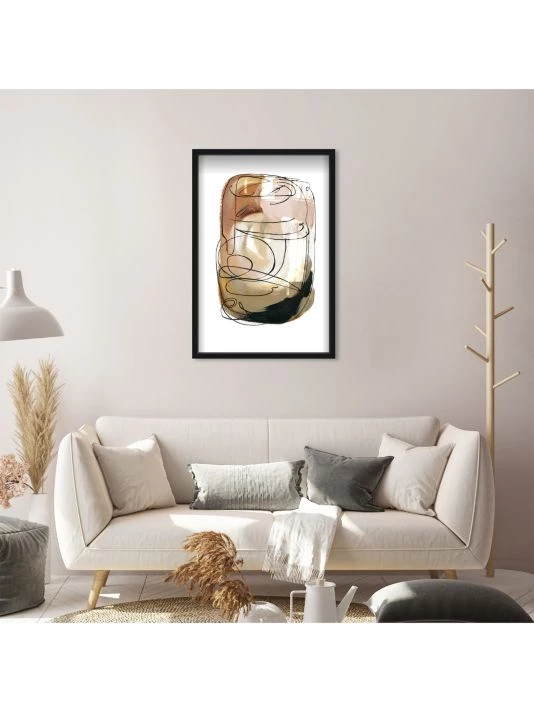 Oliver Gal Neutral Aragonite Abstract Shadowbox Framed Art Print - Image 2