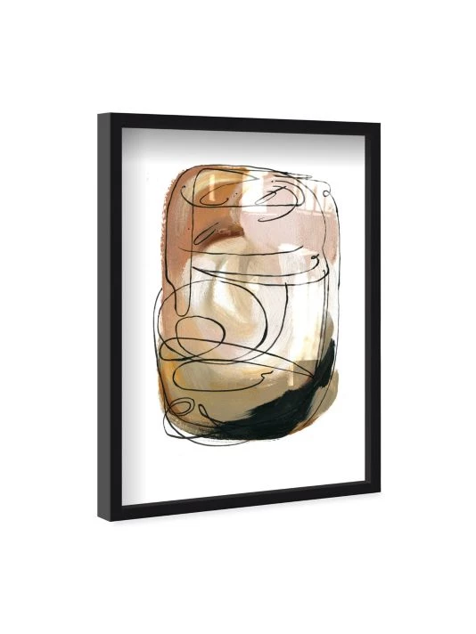 Oliver Gal Neutral Aragonite Abstract Shadowbox Framed Art Print - Image 4