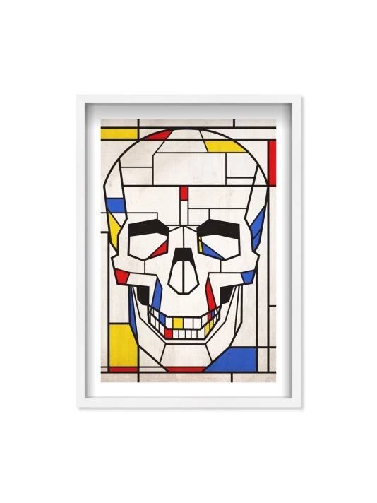 Oliver Gal 'Color-Blocked Skull No. 1' Shadowbox-Framed Art Print