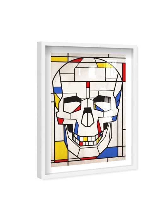 Oliver Gal 'Color-Blocked Skull No. 1' Shadowbox-Framed Art Print - Image 4