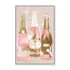Oliver Gal 'Blush Champagne Bottles' Framed Canvas Art
