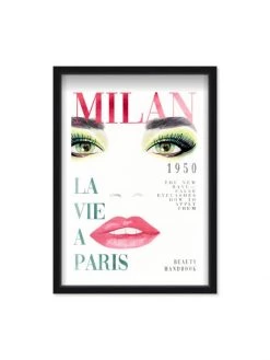 Oliver Gal Watercolor Couture Magazine Cover Shadowbox Framed Art Print