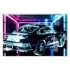 Oliver Gal Neon Cybercar Porsche High Gloss Resin Canvas Print