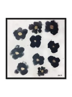 Oliver Gal 'Coco's Gold Camellias Floral' Framed Canvas Art