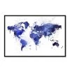 Oliver Gal Mapamundi World Map Framed Canvas Art