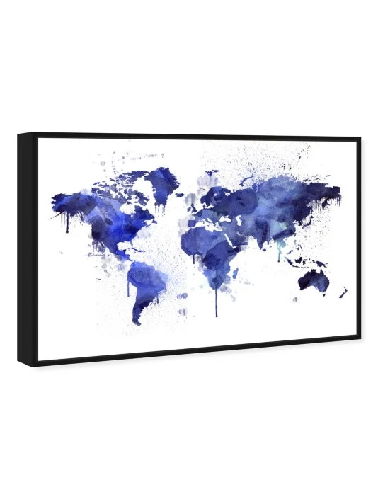 Oliver Gal Mapamundi World Map Framed Canvas Art - Image 4