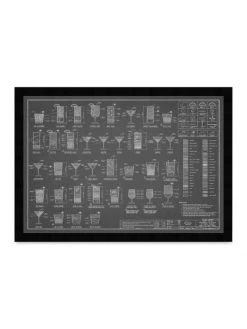 Oliver Gal 'Happy Hour Cocktails Night' Framed Art Print