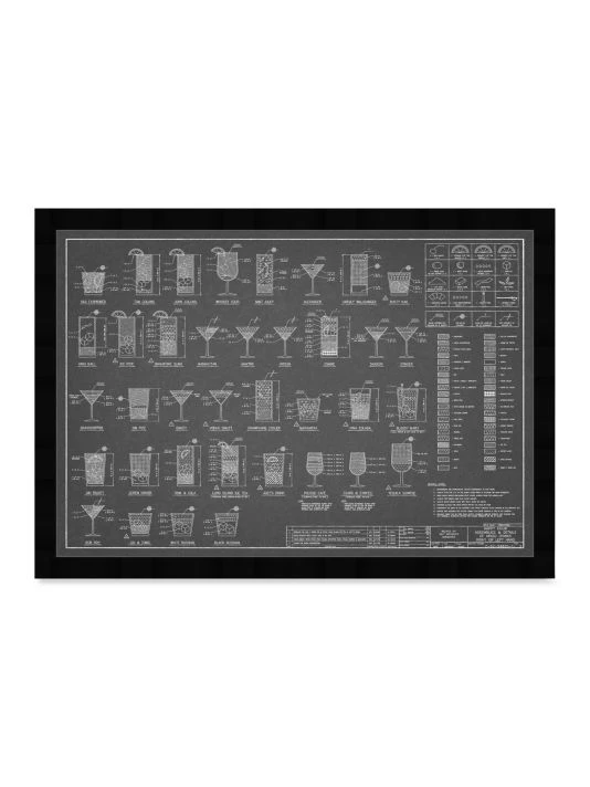 Oliver Gal 'Happy Hour Cocktails Night' Framed Art Print