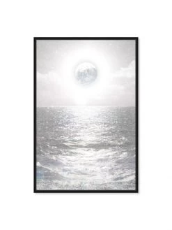 Oliver Gal Moon & Ocean Daydream Framed Canvas Art