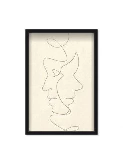 Oliver Gal Face Sketch Shadowbox Framed Art Print