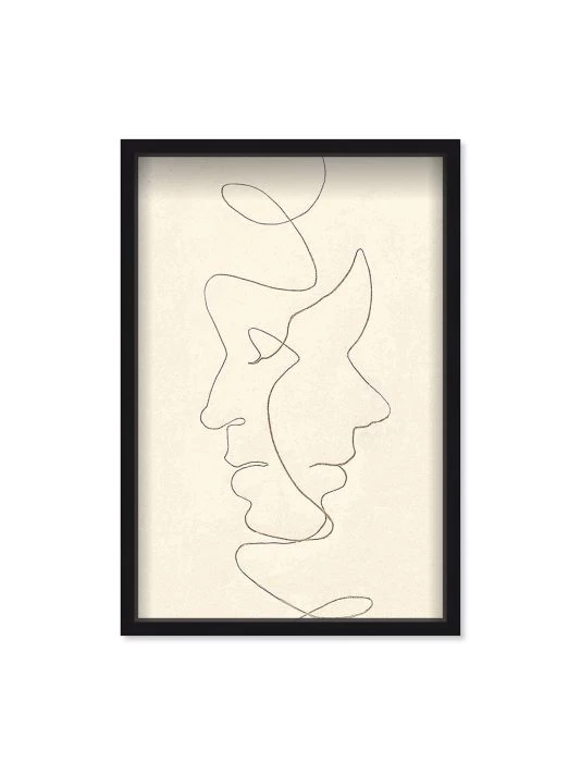 Oliver Gal Face Sketch Shadowbox Framed Art Print