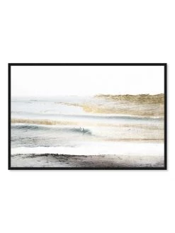 Oliver Gal 'Beach Landscape White' Framed Canvas Art