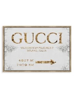 Oliver Gal Italian Luxe Road Sign Framed Art