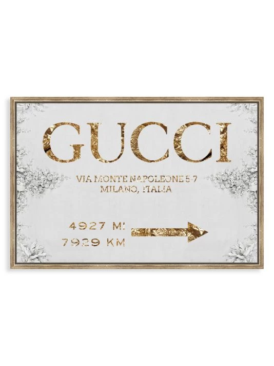 Oliver Gal Italian Luxe Road Sign Framed Art
