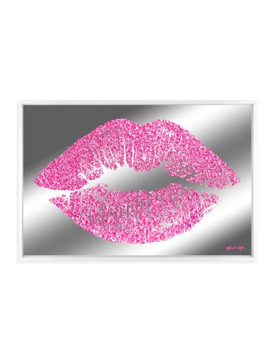 Oliver Gal Sparkle Glam Kiss Framed Accent Mirror