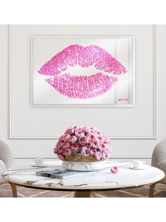 Oliver Gal Sparkle Glam Kiss Framed Accent Mirror - Image 2