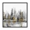 Oliver Gal 'Golden Reflection Trees Abstract' Framed Canvas Art