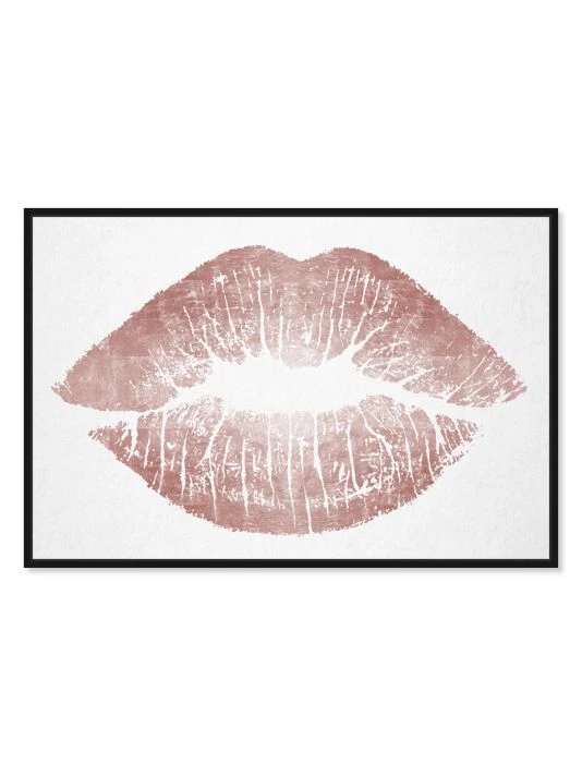 Oliver Gal Solid Kiss Framed Canvas Art