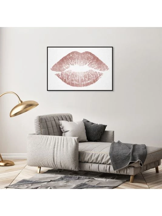 Oliver Gal Solid Kiss Framed Canvas Art - Image 2