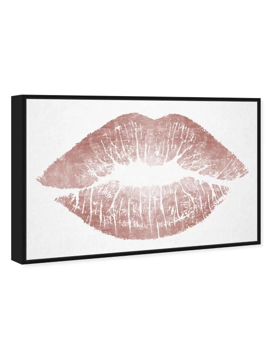 Oliver Gal Solid Kiss Framed Canvas Art - Image 4