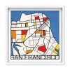 Oliver Gal San Francisco Color-Blocked Map Shadowbox Framed Art Print