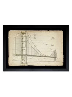 Oliver Gal Hatcher & Ethan Framed Golden Gate Bridge 1933 Print