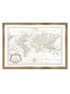 Oliver Gal Framed World Map Print