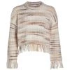 Design History Fringe-Trim Cropped Sweater