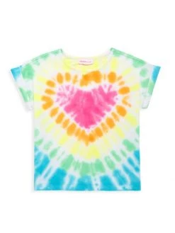 Design History Little Girl's Heart Tie-Dye T-Shirt For Kids