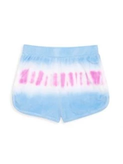 Design History Girl's Tie-Dye Velour Shorts For Kids