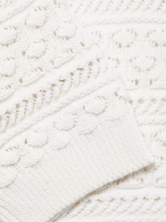 Design History Openwork Knit Polo Sweater - Image 7