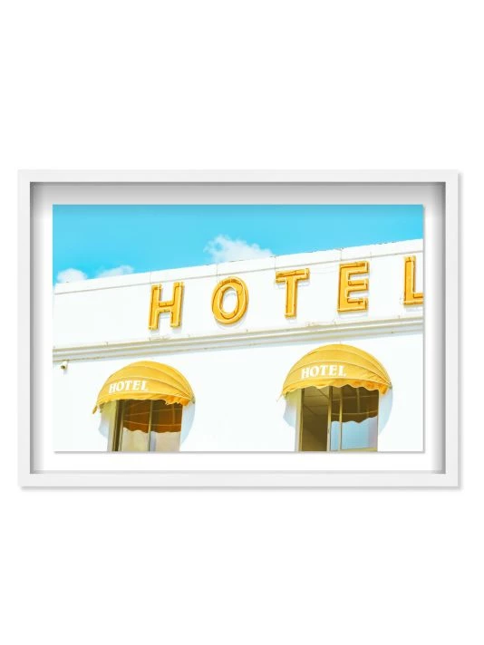 Oliver Gal Retro Hotel Shadowbox-Framed Art Print