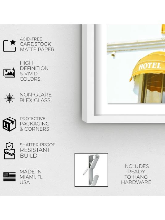 Oliver Gal Retro Hotel Shadowbox-Framed Art Print - Image 3